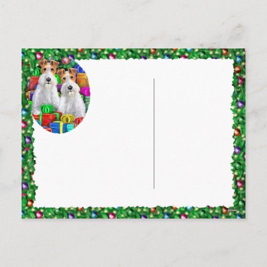 Cartes Pour Fêtes Annuelles Fil Fox Terrier Offres ouvertes Noël (Dos)