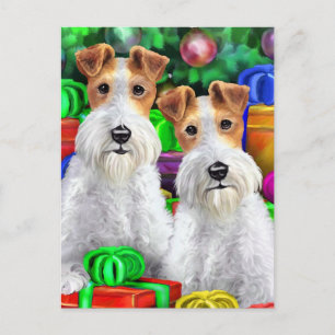 Cartes Pour Fêtes Annuelles Fil Fox Terrier Offres ouvertes Noël