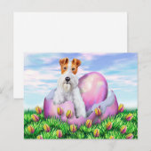 Cartes Pour Fêtes Annuelles Fil Fox Terrier Pâques (Devant / Derrière)