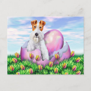 Cartes Pour Fêtes Annuelles Fil Fox Terrier Pâques