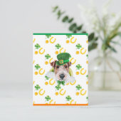 Cartes Pour Fêtes Annuelles Fil Fox Terrier Shamrock St. Patricks Day (Debout devant)