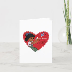 Cartes Pour Fêtes Annuelles Fille afro-américaine vintage avec des oiseaux pou