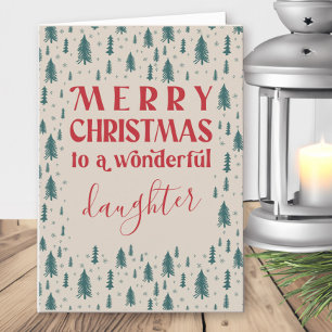 Cartes Pour Fêtes Annuelles Fille Arbres de Noël Joyeux Noël Naturel