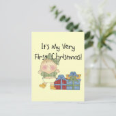 Cartes Pour Fêtes Annuelles Fille avec cadeaux 1er Noël Tshirts et Cadeaux (Debout devant)