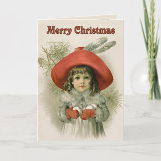 Cartes Pour Fêtes Annuelles Fille avec des boules de neige - Maud Humphrey