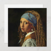 Cartes Pour Fêtes Annuelles Fille avec une parodie perle (Devant / Derrière)