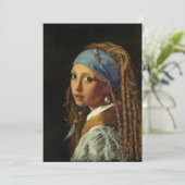 Cartes Pour Fêtes Annuelles Fille avec une parodie perle (Debout devant)