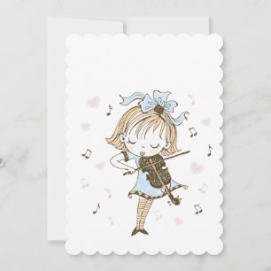 Cartes Pour Fêtes Annuelles Fille avec Violine