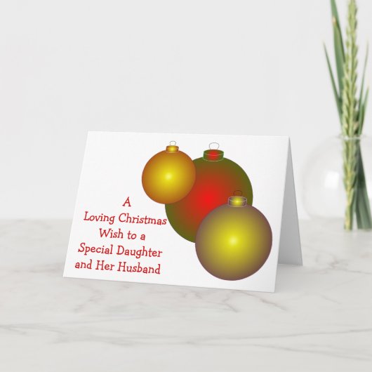 Cartes Pour Fêtes Annuelles Fille Baubles Et Fils-En-Belle Noël (Devant)