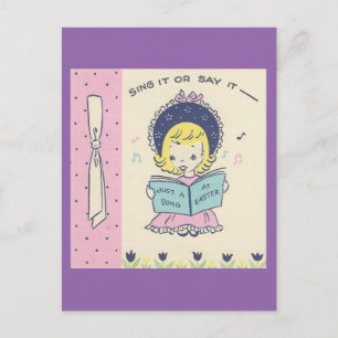 Cartes Pour Fêtes Annuelles Fille chanteuse vintage de Pâques