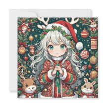 Fille d'anime de Noël