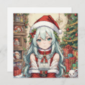 Cartes Pour Fêtes Annuelles fille de Noël (Devant / Derrière)