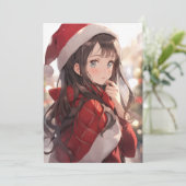 Cartes Pour Fêtes Annuelles Fille de Noël Anime (Debout devant)