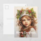 Cartes Pour Fêtes Annuelles Fille de Noël Custom 23 de 25 (Devant / Derrière)