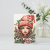 Cartes Pour Fêtes Annuelles Fille de Noël Custom 3 de 25 (Debout devant)