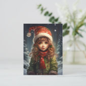 Cartes Pour Fêtes Annuelles Fille de Noël Elfe (Debout devant)