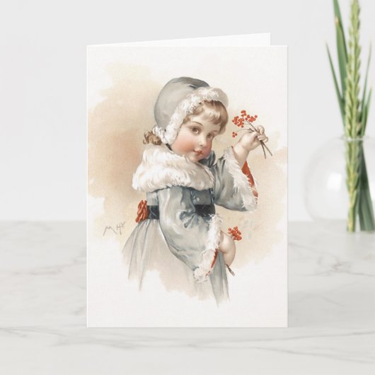 Cartes Pour Fêtes Annuelles Fille d'hiver de Maud Humphrey (Devant)
