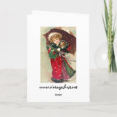 Cartes Pour Fêtes Annuelles Fille d'hiver de Maud Humphrey avec le chien (Dos)