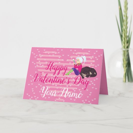 Cartes Pour Fêtes Annuelles Fille en amour (Devant)