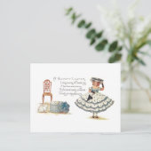 Cartes Pour Fêtes Annuelles Fille en robe de Pâques et lapins (Debout devant)