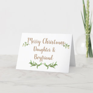 Cartes Pour Fêtes Annuelles Fille et copain Green Feuilles Noël