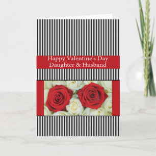 Cartes Pour Fêtes Annuelles Fille et mari Heureuses Saintes-Valentin Roses