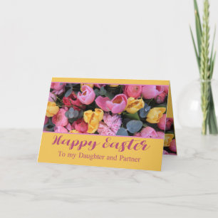 Cartes Pour Fêtes Annuelles Fille et partenaire Joyeuses Tulipes de Pâques