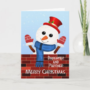 Cartes Pour Fêtes Annuelles Fille et son partenaire Christmas Snowman