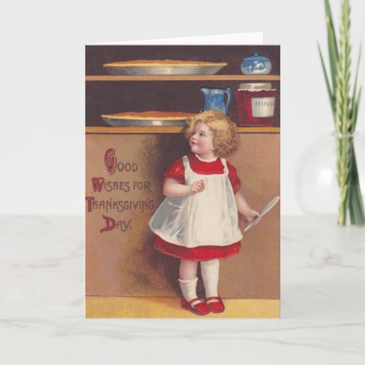 Cartes Pour Fêtes Annuelles Fille et tartes (Devant)