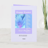 Cartes Pour Fêtes Annuelles FILLE - Joyeuses Pâques avec le lis (Dos)