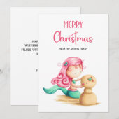 Cartes Pour Fêtes Annuelles Fille Noël Plage d'été Noël (Devant / Derrière)