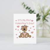 Cartes Pour Fêtes Annuelles Fille Ours 1er Saint Valentin (Debout devant)
