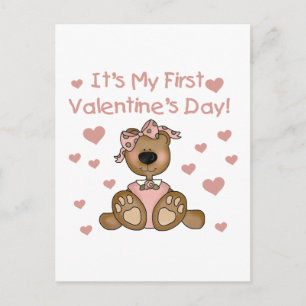 Cartes Pour Fêtes Annuelles Fille Ours 1er Saint Valentin