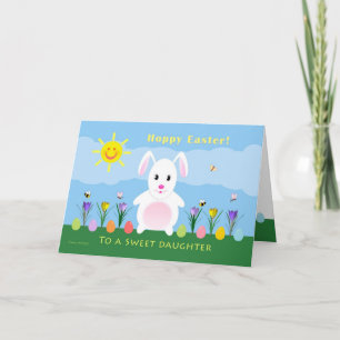 Cartes Pour Fêtes Annuelles Fille Pâques de houblon - lapin de Pâques