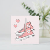 Cartes Pour Fêtes Annuelles Fille rose Basket (Debout devant)