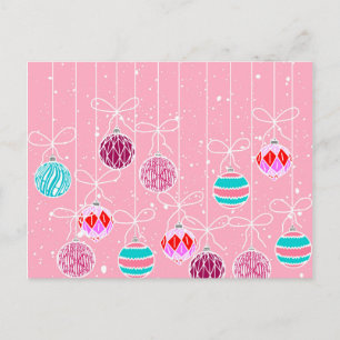 Cartes Pour Fêtes Annuelles Fille rose Turquoise glam ornements de Noël et nei