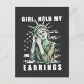 Cartes Pour Fêtes Annuelles Fille, Tiens mes oreilles Liberté Statut Américain (Devant)
