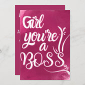 Cartes Pour Fêtes Annuelles fille tu es une patronne - citations de patronne (Devant / Derrière)