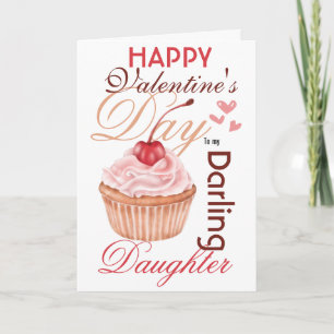 Cartes Pour Fêtes Annuelles Fille valentine cupcake cherry mignon de maman