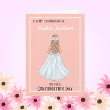 Filles Christian Confirmation Card Grandgirl
