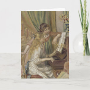 Cartes Pour Fêtes Annuelles Filles de piano impressionnistes françaises vintag