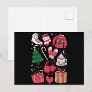 Cartes Pour Fêtes Annuelles Filles de vacances Costume mignon Noël drôle
