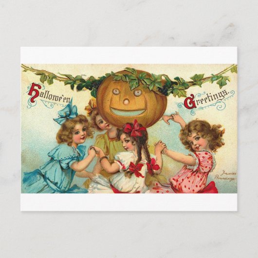 Cartes Pour Fêtes Annuelles Filles d'Halloween (Devant)