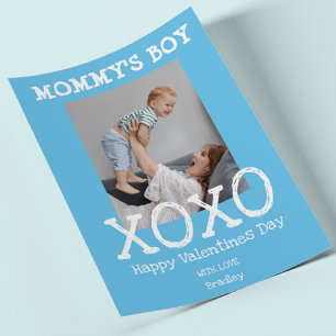 Cartes Pour Fêtes Annuelles Fils à maman Photo Câlins et bisous pour la Sa