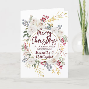 Cartes Pour Fêtes Annuelles Fils en droit de la fille Rose de Noël