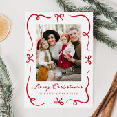 Cartes Pour Fêtes Annuelles Fils rouges à main fantaisie 2 Photo Noël