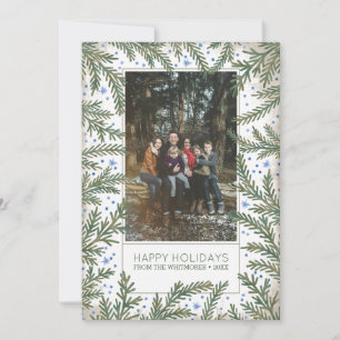 Cartes Pour Fêtes Annuelles Fir Branches Happy Holidays Photo
