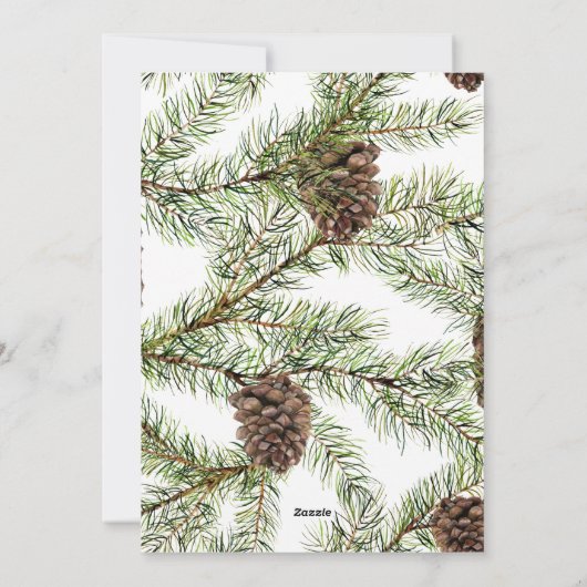 Cartes Pour Fêtes Annuelles Fir Cone Berry Wreath Joyeux Noël Photo (Dos)