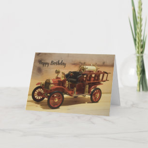 Cartes Pour Fêtes Annuelles Firetruck de 1914 rouges