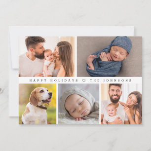 Cartes Pour Fêtes Annuelles First Christmas Modern Photo Collage Happy